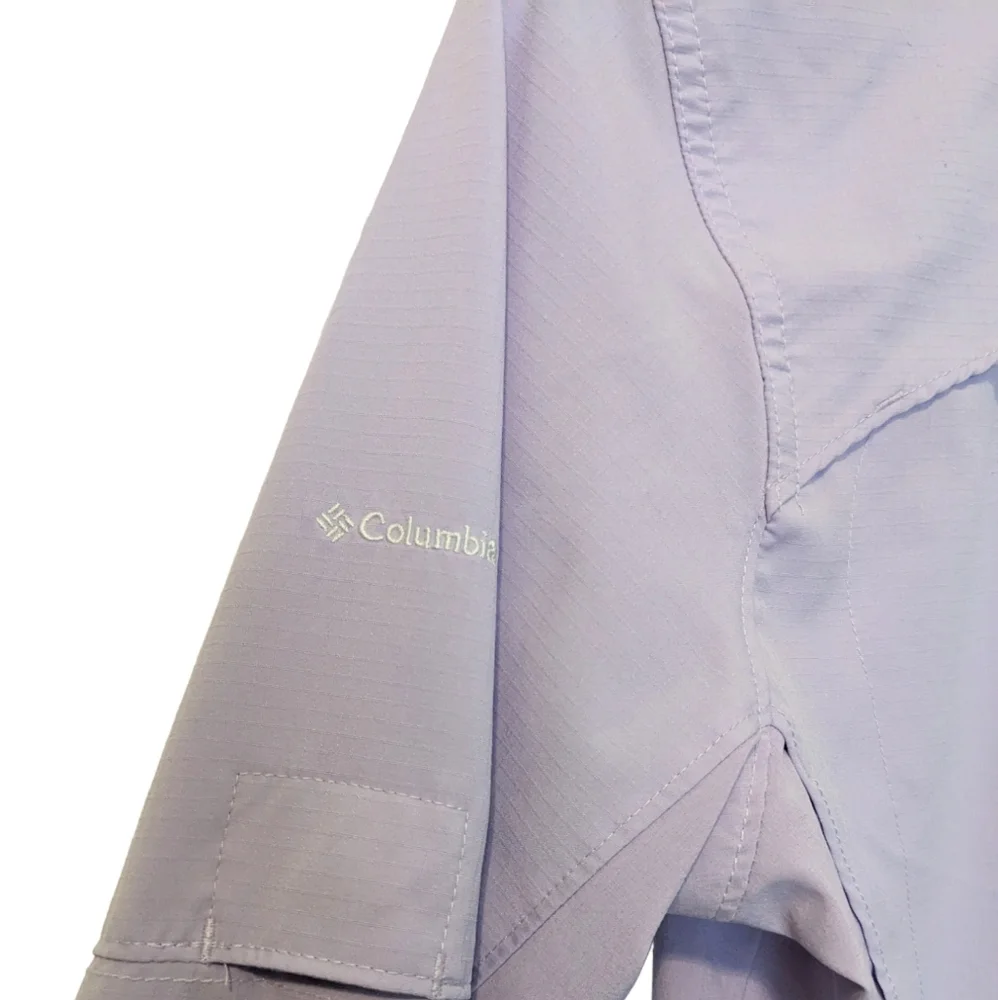 Columbia Purple Lilac Omni Shade Sun Protection Hiking Button Up Shirt Medium - Picture 4 of 9